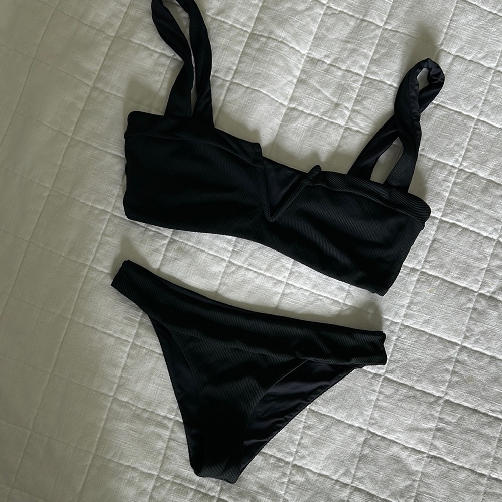 L*Space Elegant Black Bikini Top (Top Only)